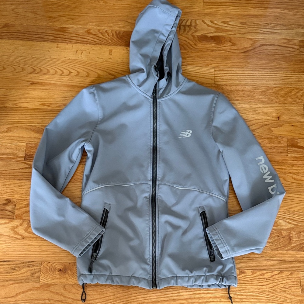 New Balance Light Gray Softshell Lined Hooded Jac… - image 5